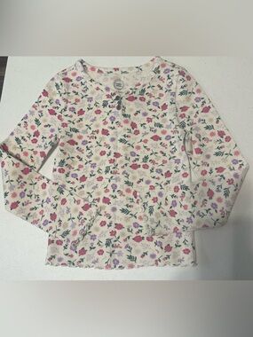Wonder Nation Size S (6/6X) Floral Long Sleeve Thermal Top NWOT